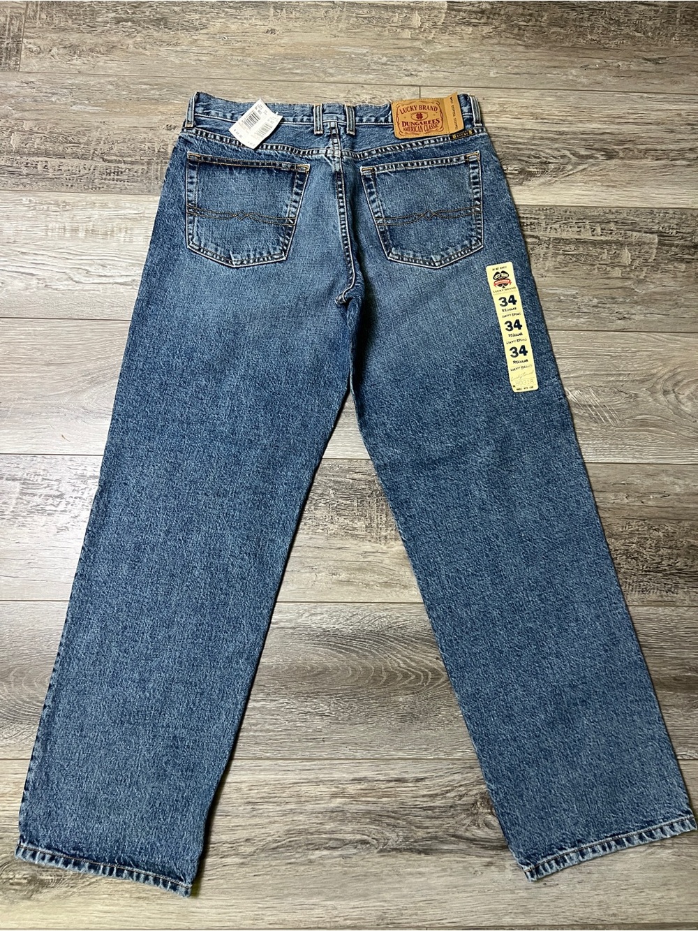 NEW Lucky Brand Dungarees Classic Relaxed Button Fly Jeans Men's 34X32  USA Made
